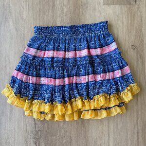 MISA Los Angeles Marion Chiffon Mini Skirt Tile Print Mix XS